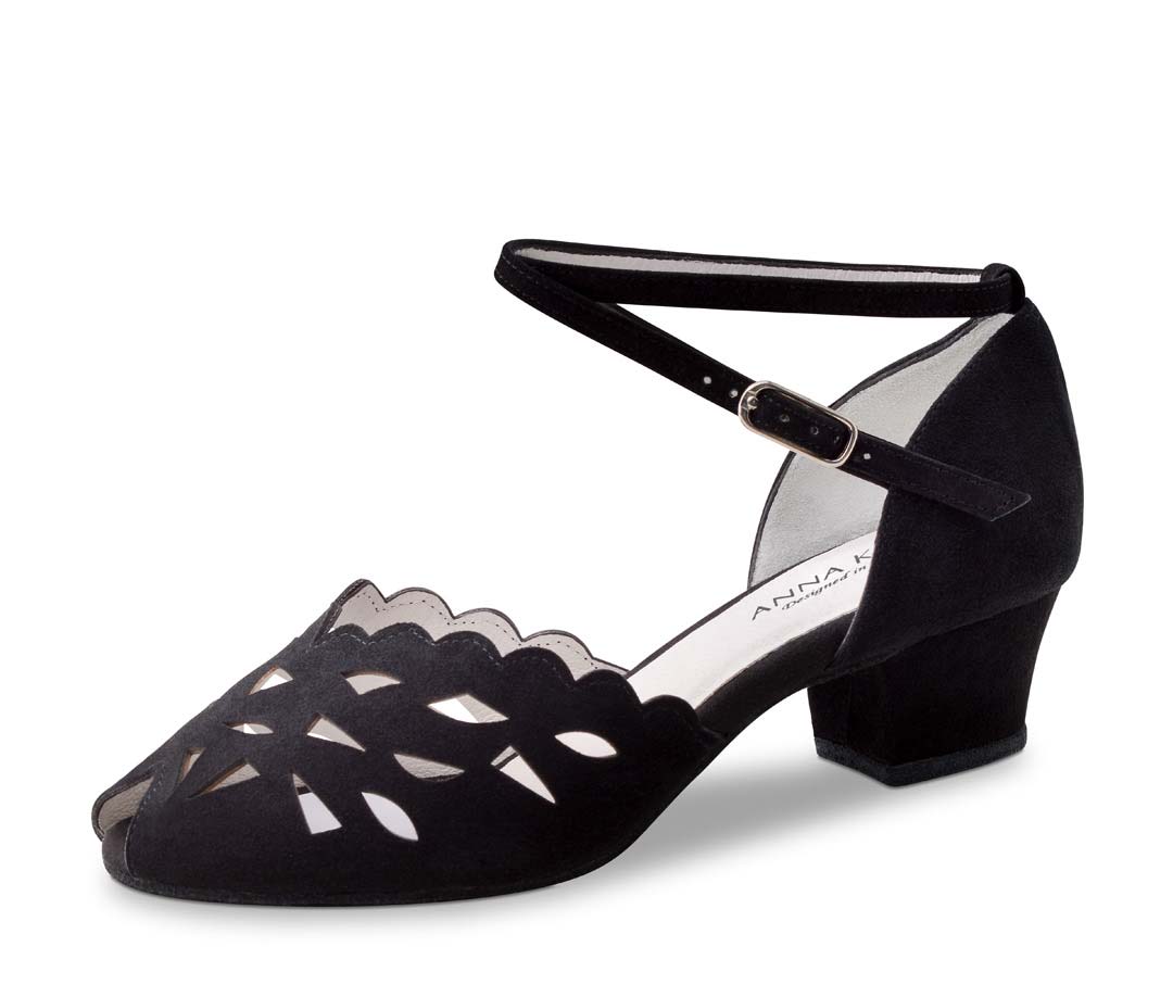 Anna Kern women's dance shoe with ankle strap in black
