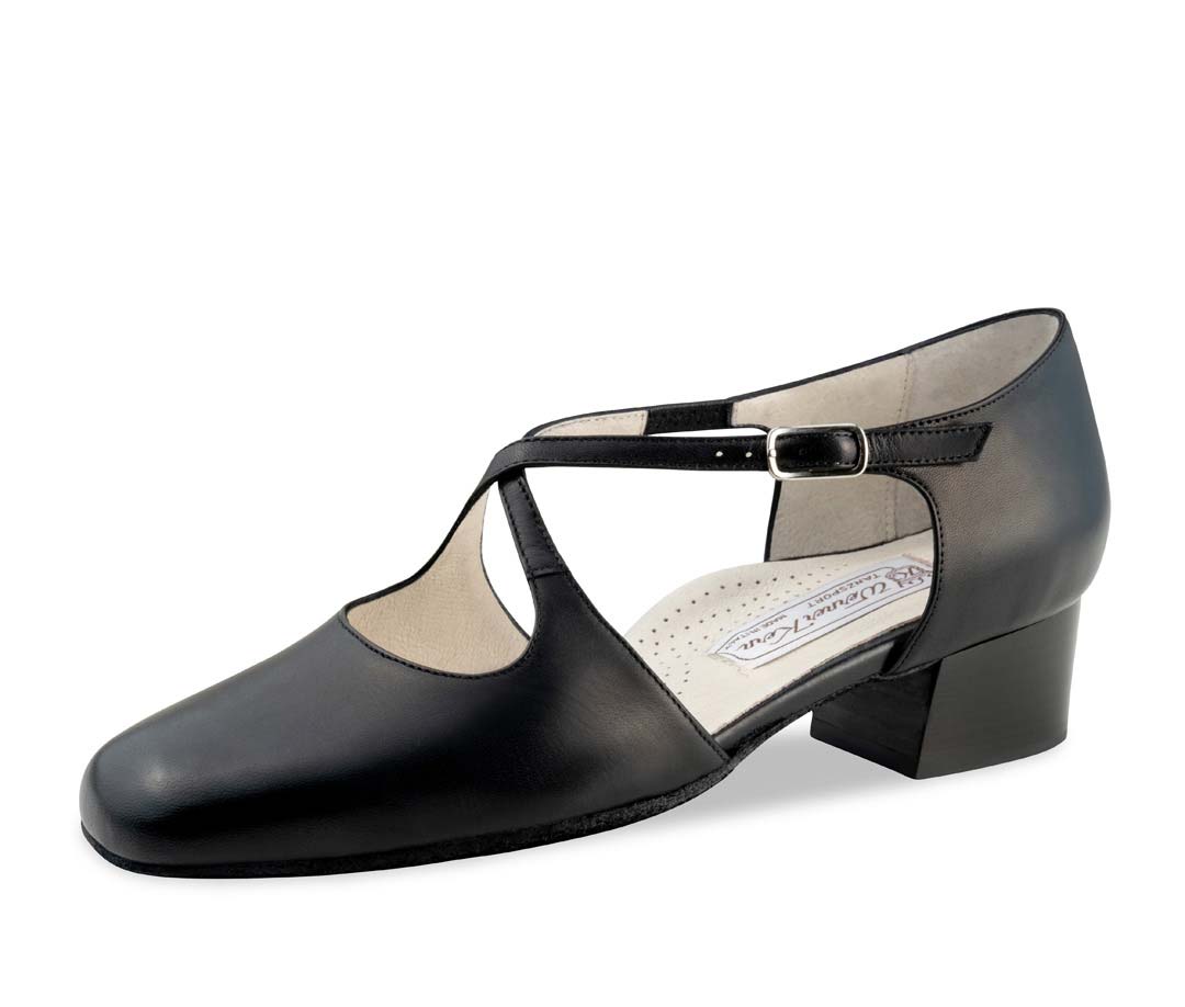 closed Werner Kern ladies' dance shoe in black nappa leather