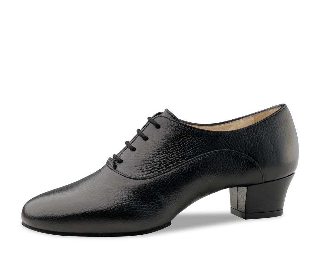 Training dance shoe in black nappa leather with split sole and 3.5 cm heel by Werner Kern. For perfect dance training.