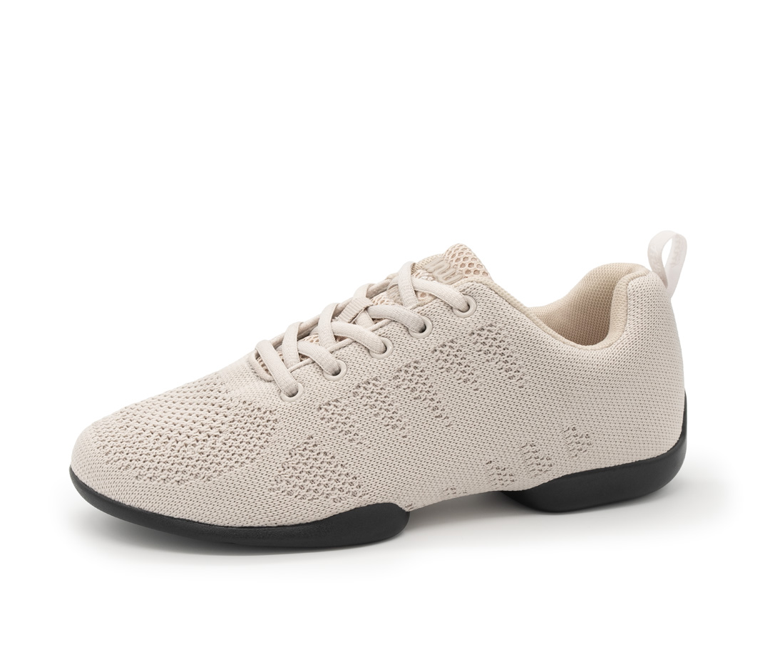 Women's dance sneaker 180 in Beige by Suny by Anna Kern, made of fine knitting material with split sole, ideal for dancing on all floors.