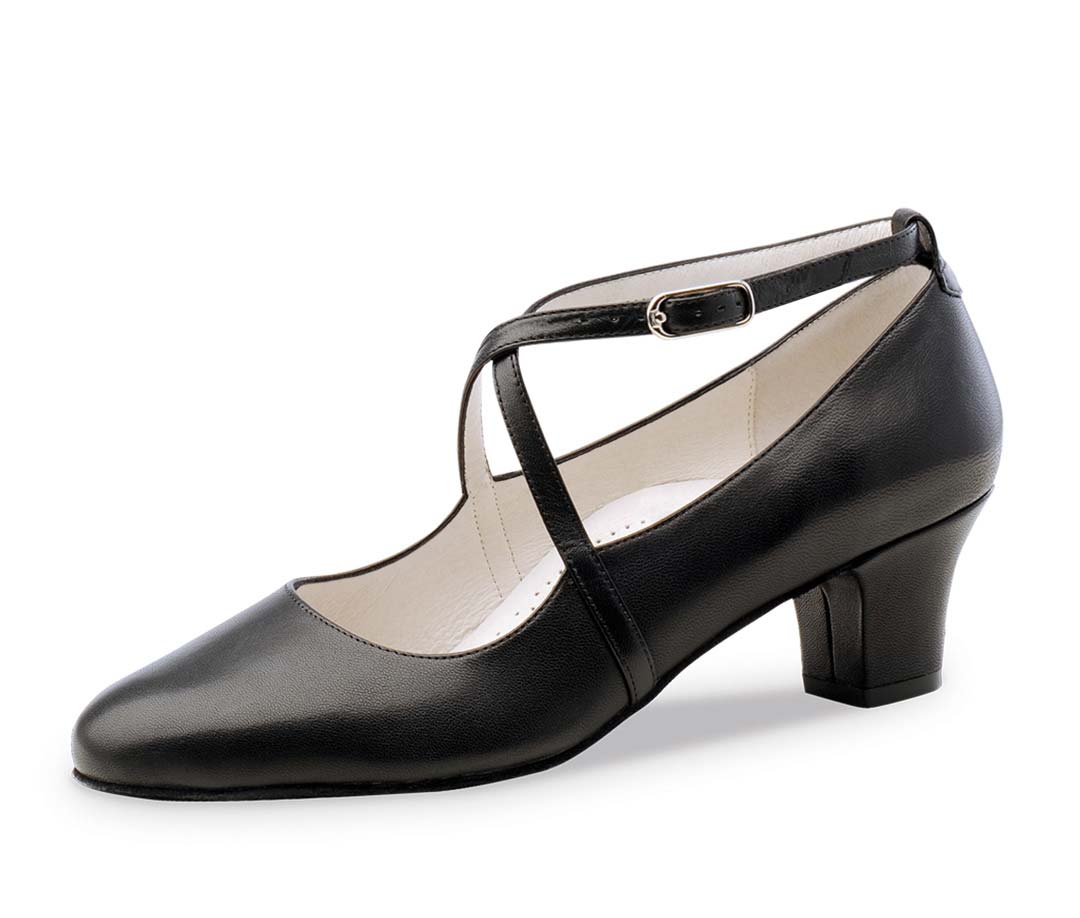 Werner Kern women's dance shoe in black smooth leather