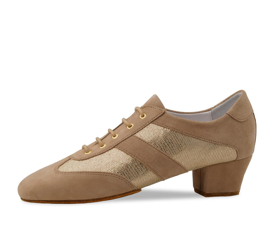 Sporty and elegant training dance sneaker with split sole and 3.5 cm heel made of leather by Anna Kern.