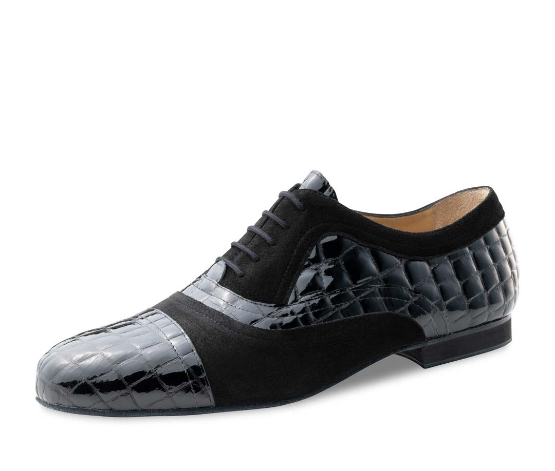 Men's dance shoe in black with 5-fold lacing by Werner Kern