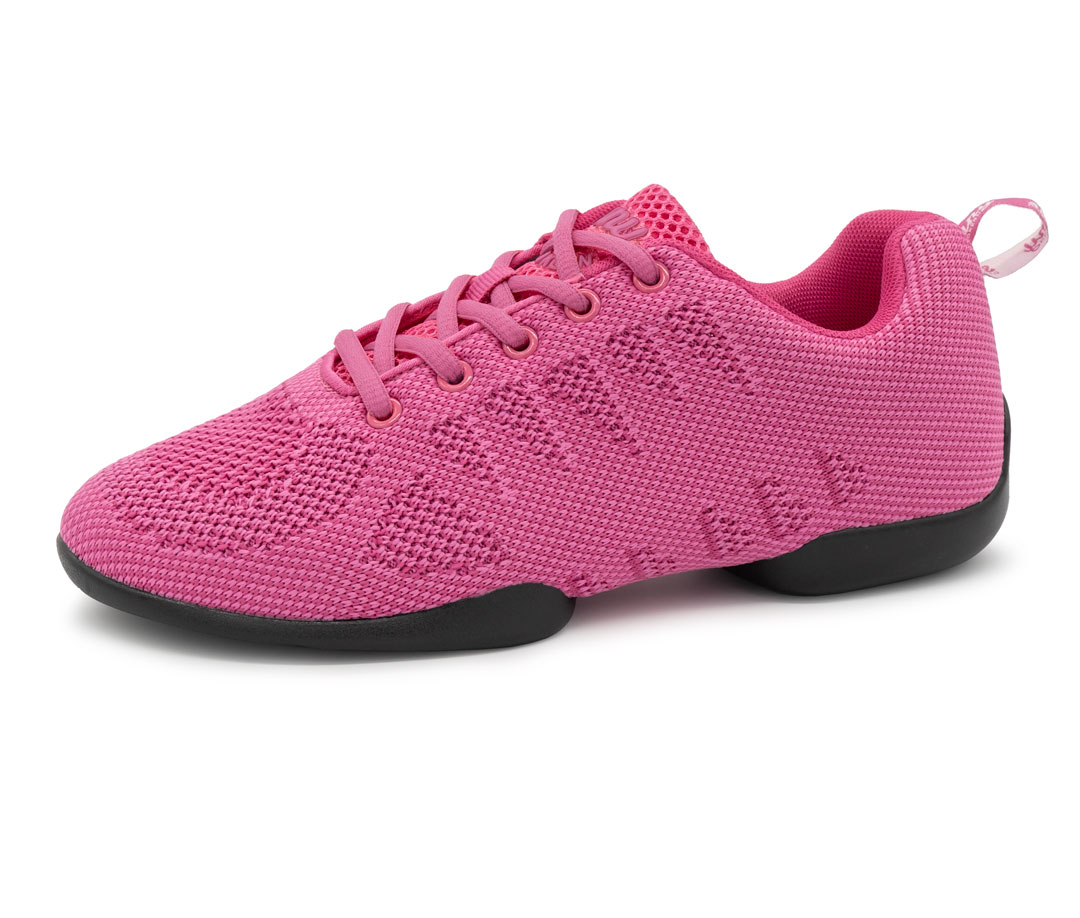 Women's dance sneaker 165 in Fuchsia by Suny by Anna Kern, made of fine knitting material with split sole, ideal for dancing on all floors.