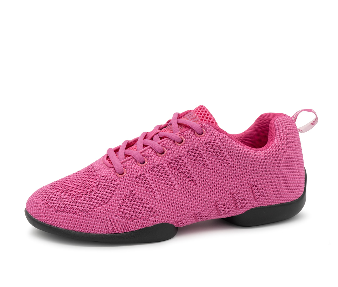 Women's dance sneaker 165 in Fuchsia by Suny by Anna Kern, made of fine knitting material with split sole, ideal for dancing on all floors.