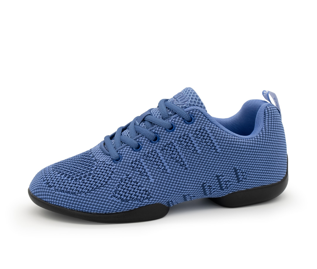 Women's dance sneaker 185 in Light Blue by Suny by Anna Kern, made of fine knitting material with split sole, ideal for dancing on all floors.